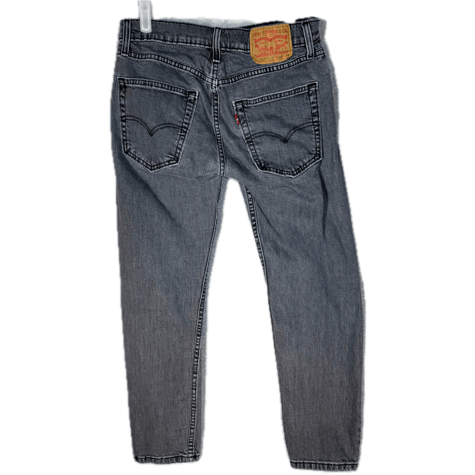 Levi's 512 Men's Jeans 30x30 Gray Denim Stretch Slim Tapered Fit - Thumbnail 2