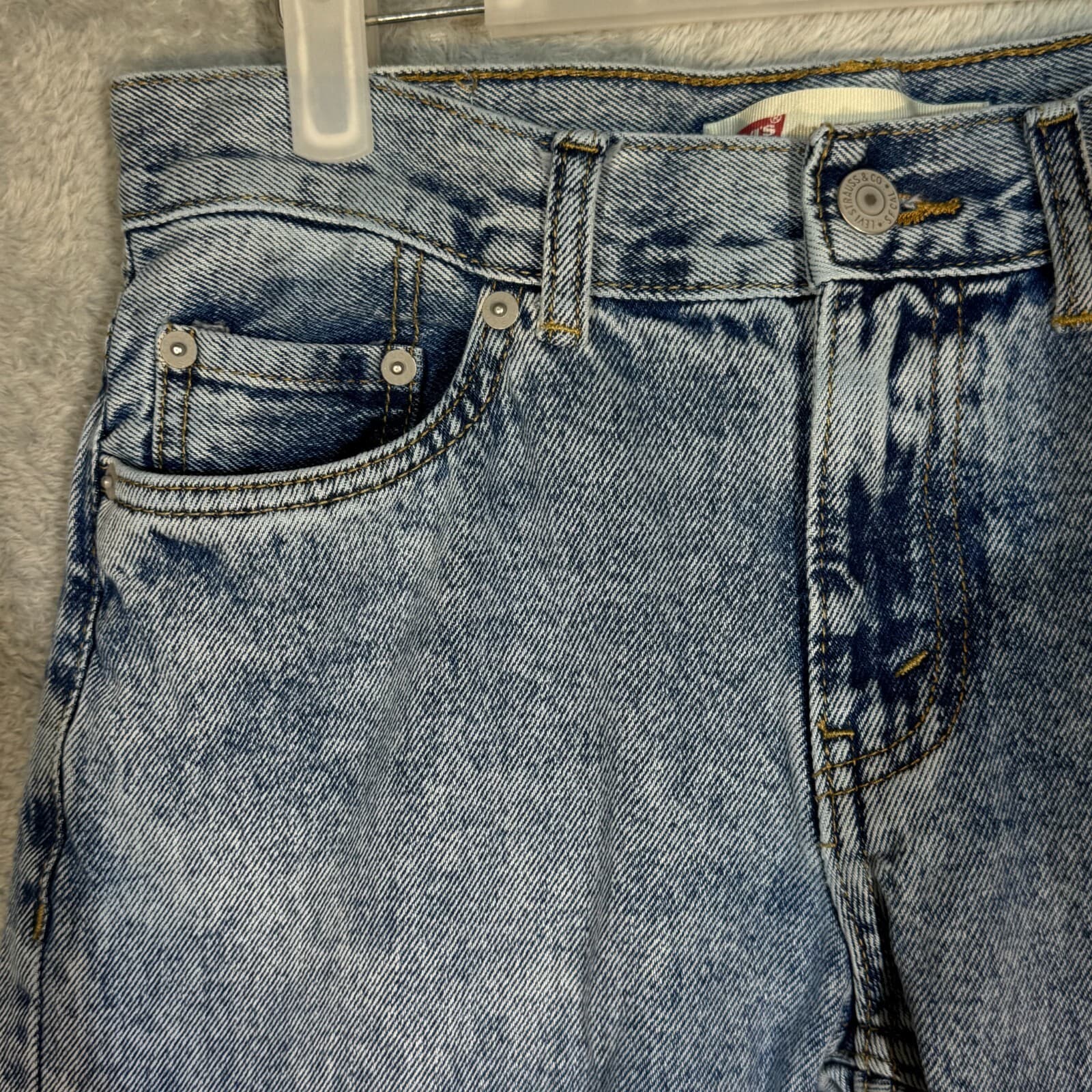 Levi’s 505 Boys Jeans Size 14 Reg 27x27 Blue Denim Stretch Straight Leg - Thumbnail 3