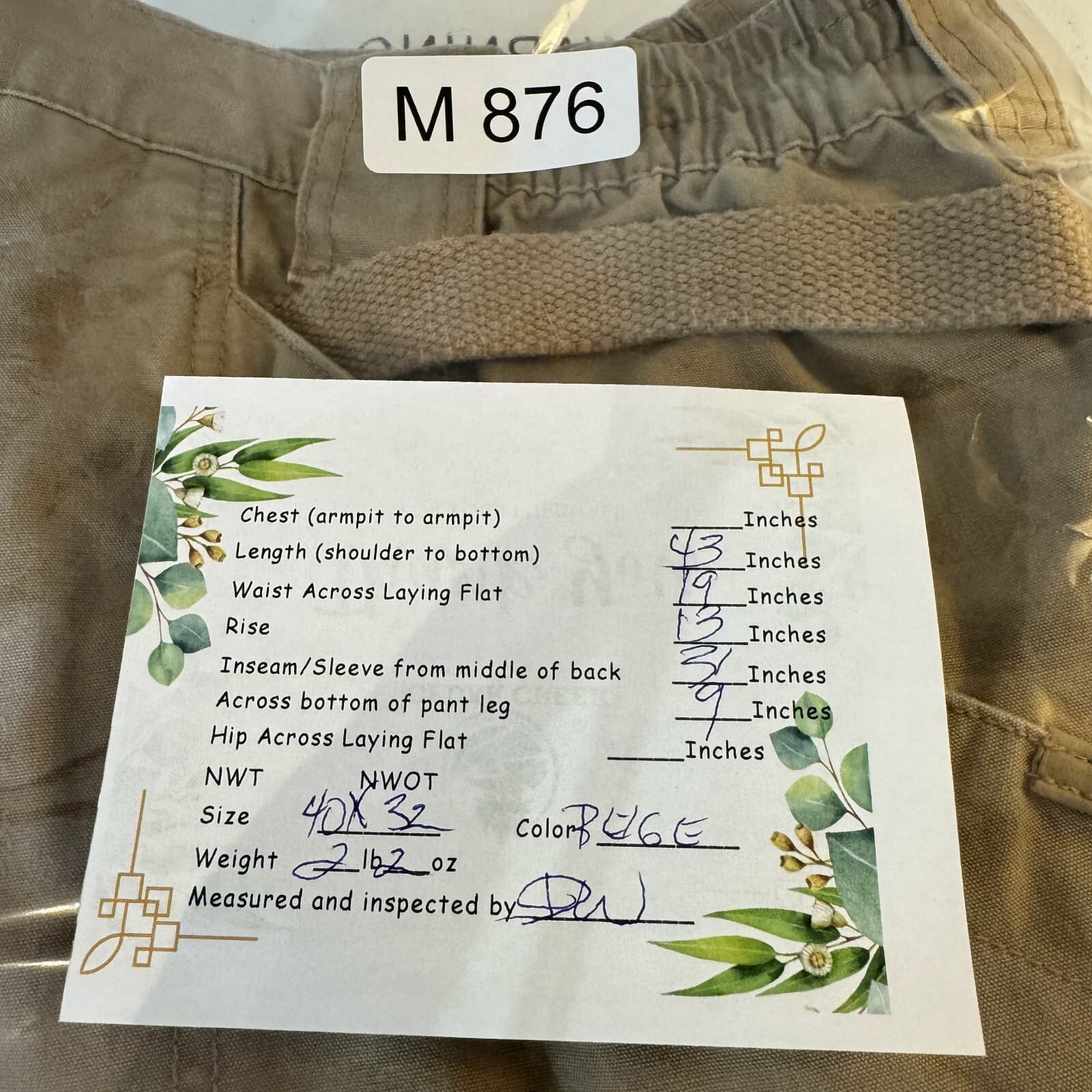 511 Tactical Cargo Pants Men 40x32 Beige 100 Percent Cotton Workwear Utility - Thumbnail 9