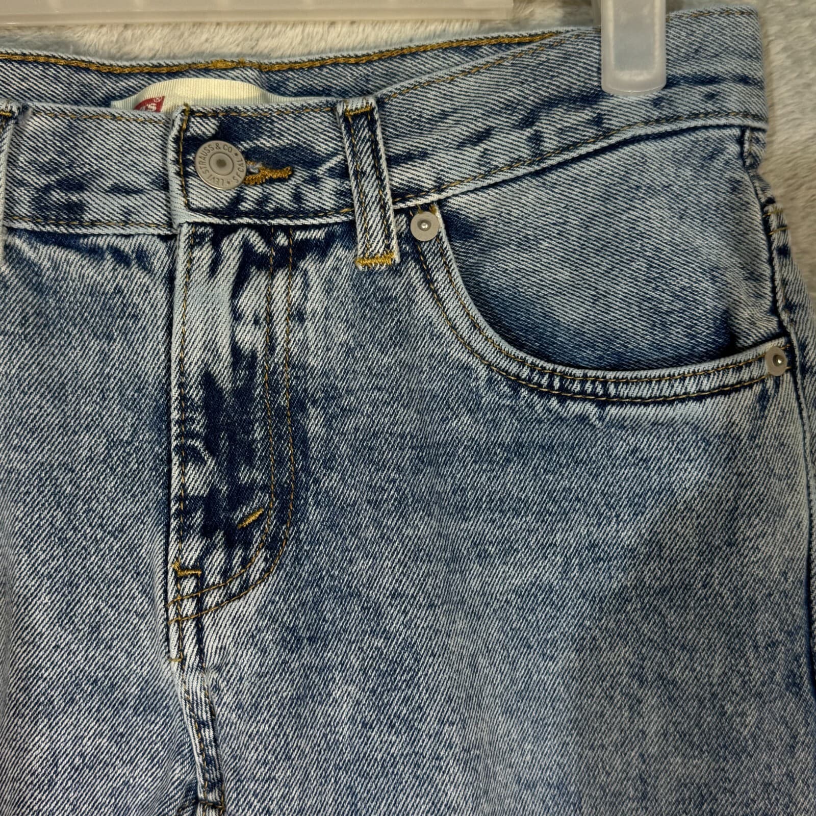 Levi’s 505 Boys Jeans Size 14 Reg 27x27 Blue Denim Stretch Straight Leg - Thumbnail 4