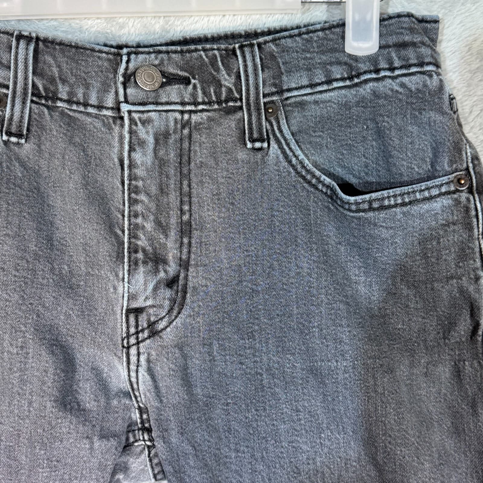 Levi's 512 Men's Jeans 30x30 Gray Denim Stretch Slim Tapered Fit - Thumbnail 4