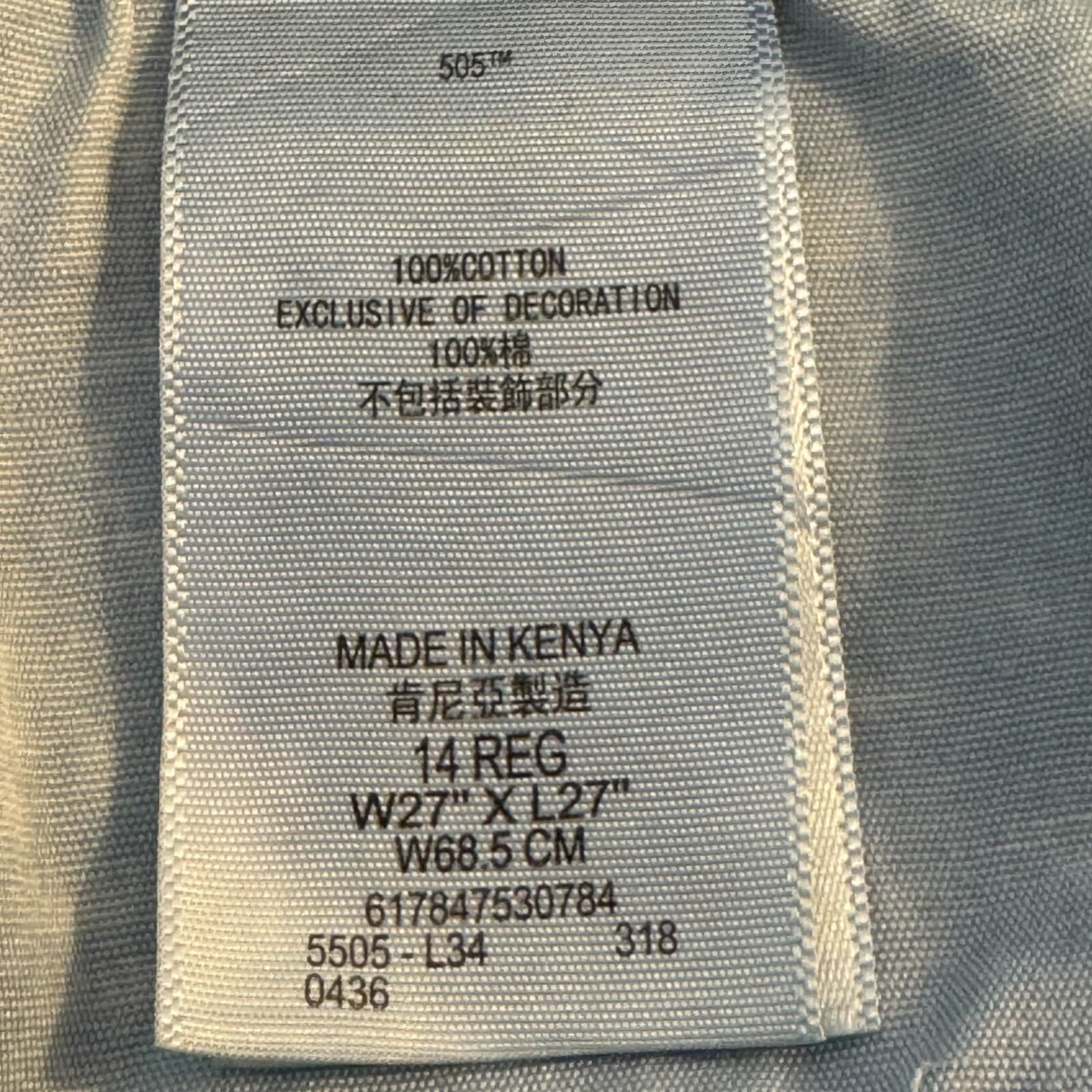 Levi’s 505 Boys Jeans Size 14 Reg 27x27 Blue Denim Stretch Straight Leg - Thumbnail 11