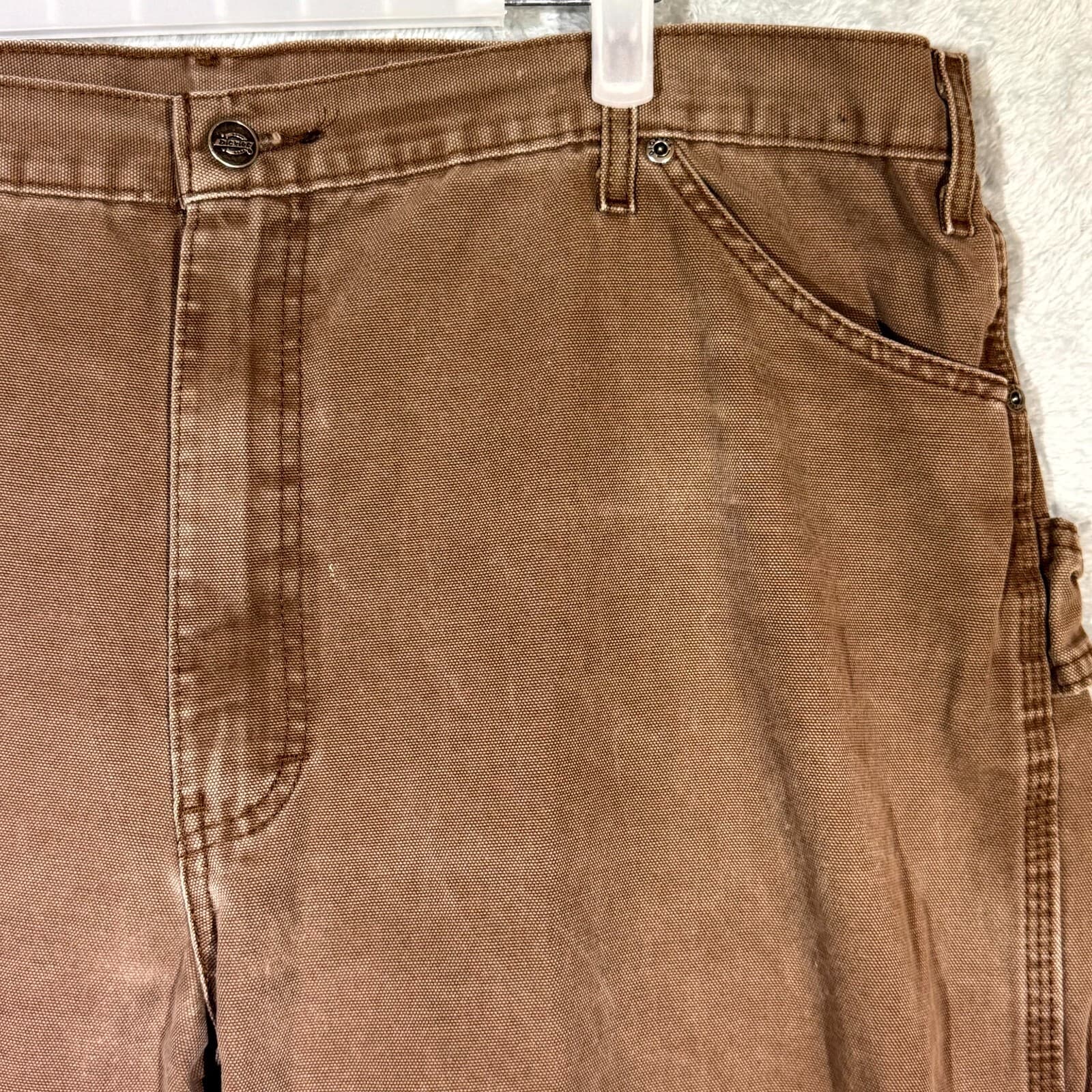 Dickies Carpenter Jeans Men 42x30 Brown 100 Percent Cotton Workwear Utility - Thumbnail 4