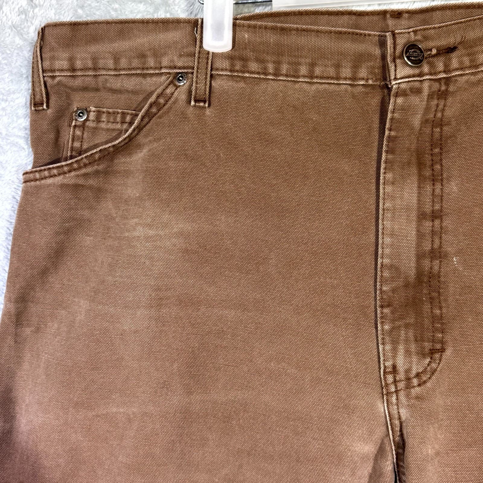 Dickies Carpenter Jeans Men 42x30 Brown 100 Percent Cotton Workwear Utility - Thumbnail 3