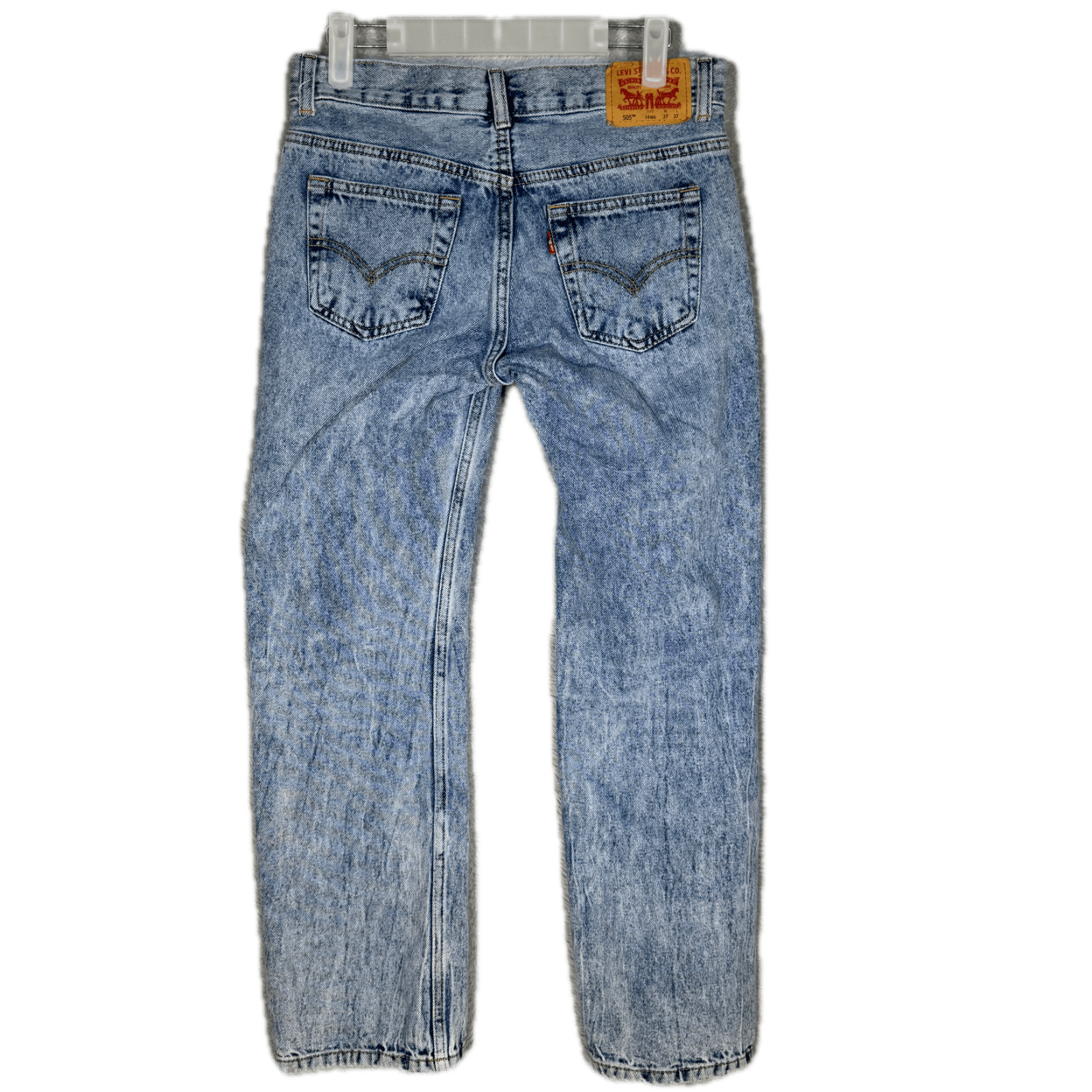 Levi’s 505 Boys Jeans Size 14 Reg 27x27 Blue Denim Stretch Straight Leg - Thumbnail 2