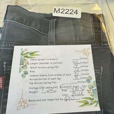 Levis 514 Jeans Mens 38x32 Blue Straight Leg Stretch Denim Classic 514 W38 L32 - Thumbnail 8