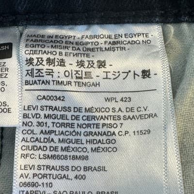 Levis 514 Jeans Mens 38x32 Blue Straight Leg Stretch Denim Classic 514 W38 L32 - Thumbnail 4