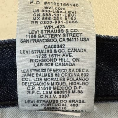 Levis 501 Jeans Mens 42x32 Blue Straight Leg Button Fly Denim Distressed Classic - Thumbnail 5