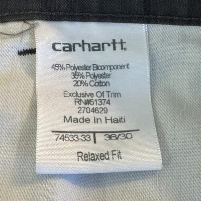 Carhartt Ripstop Pants Mens 36x30 Gray Relaxed Fit Utility Work Zipper Pocket - Thumbnail 9
