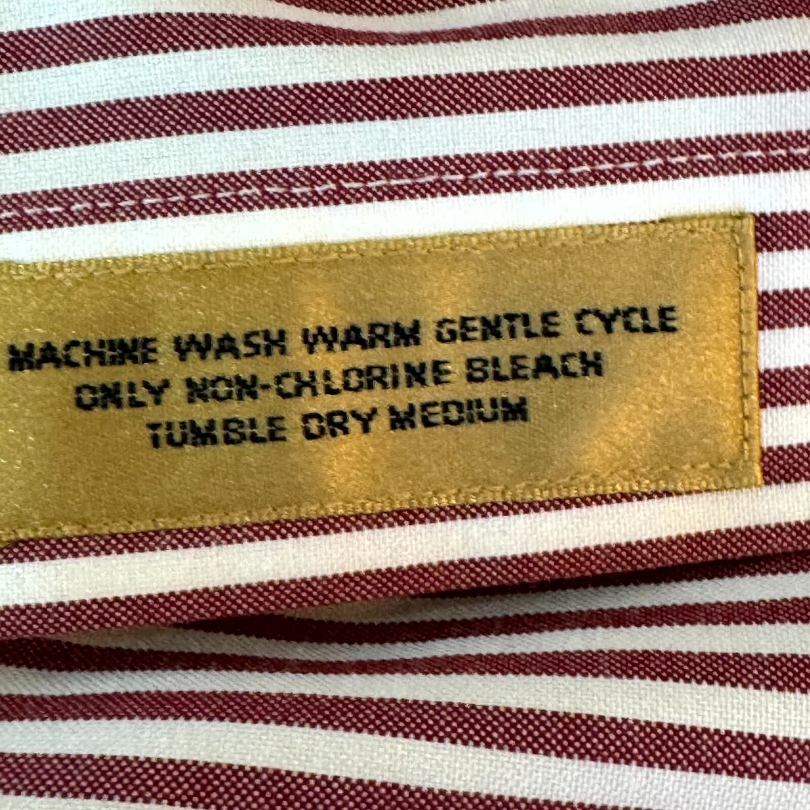 Gold Label Men's Dress Shirt 15.5/35 Red Striped 100% Cotton Career Formal - Thumbnail 14