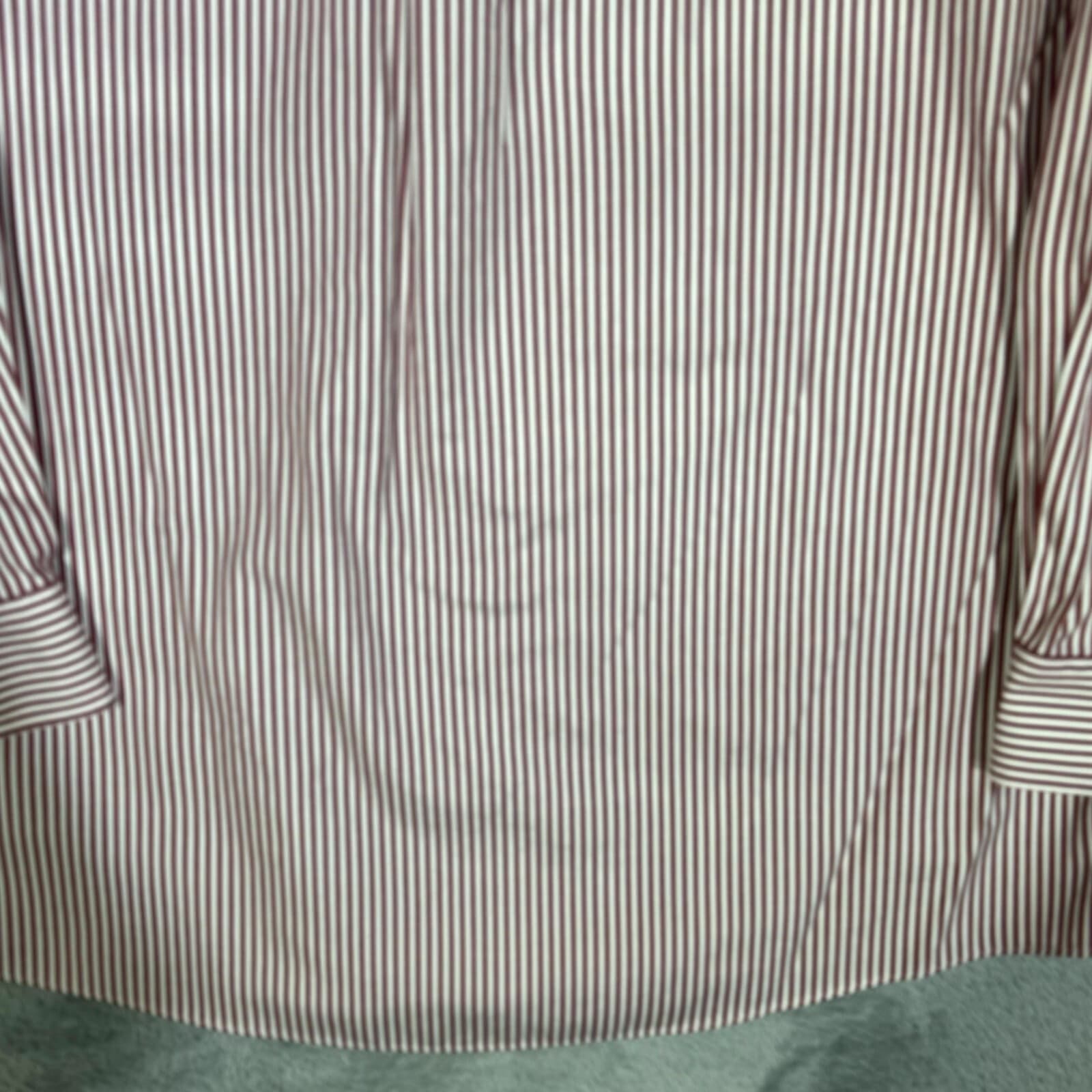 Gold Label Men's Dress Shirt 15.5/35 Red Striped 100% Cotton Career Formal - Thumbnail 13