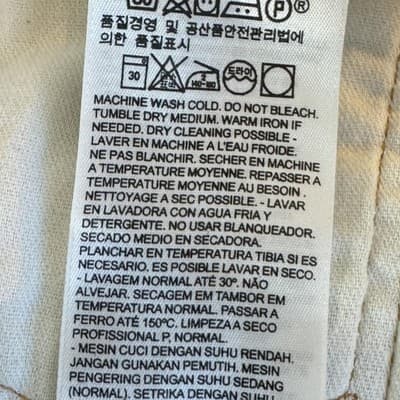 Levis 510 Jeans Mens 36x30 Beige Skinny Fit Stretch Denim Stained Distressed - Thumbnail 10