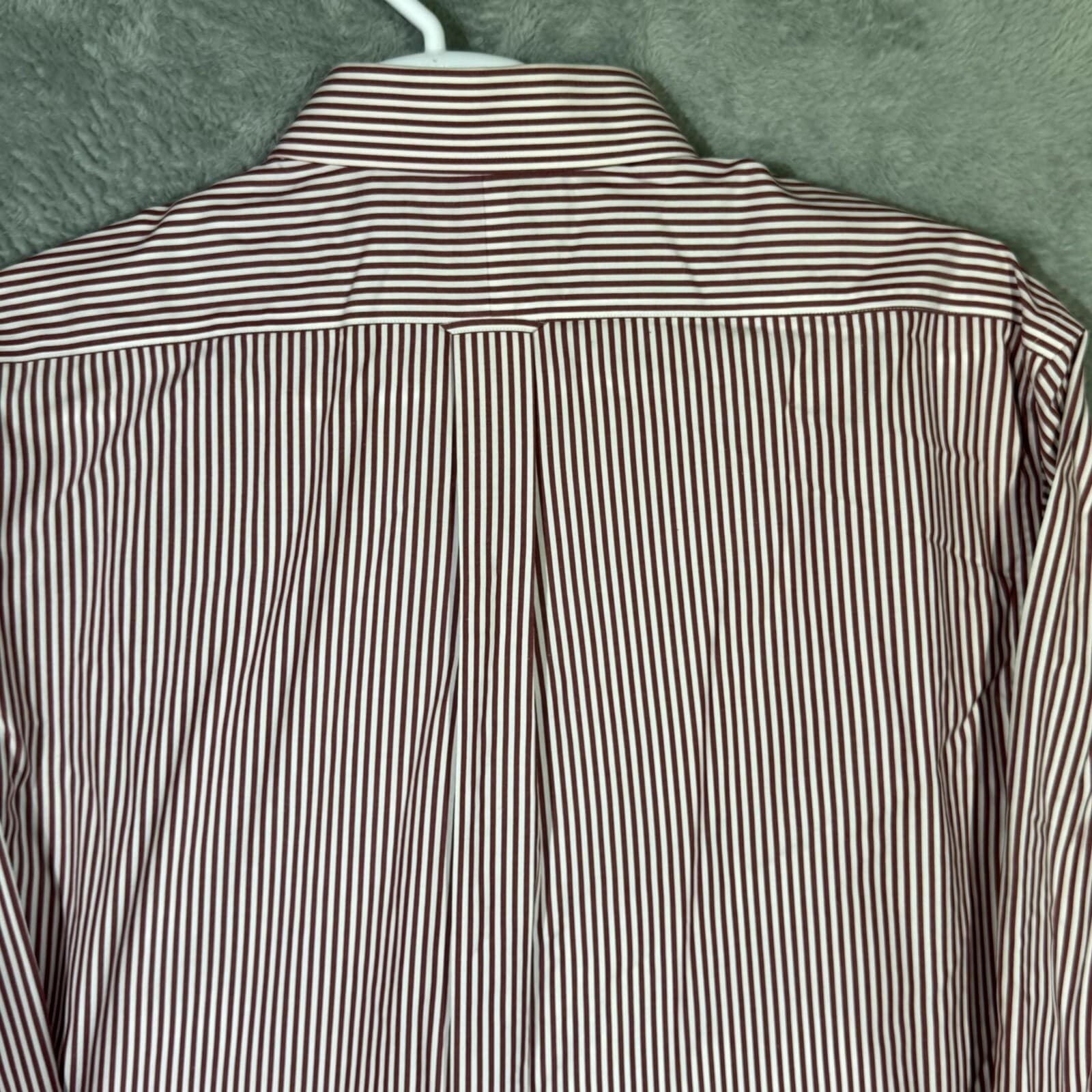 Gold Label Men's Dress Shirt 15.5/35 Red Striped 100% Cotton Career Formal - Thumbnail 11