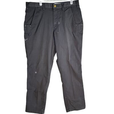Carhartt Pants Mens 34x30 Gray Relaxed Fit Workwear Ripstop Utility Paint Stains - Image 1