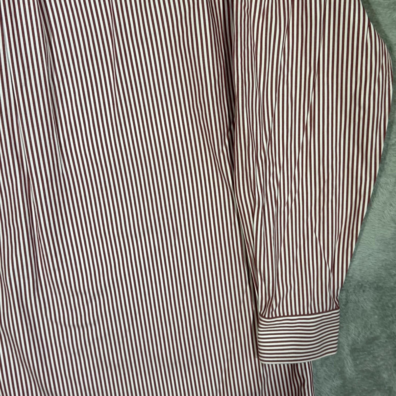 Gold Label Men's Dress Shirt 15.5/35 Red Striped 100% Cotton Career Formal - Thumbnail 12