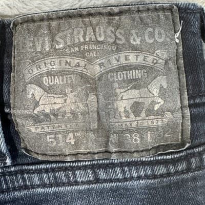 Levis 514 Jeans Mens 38x32 Blue Straight Leg Stretch Denim Classic 514 W38 L32 - Thumbnail 3