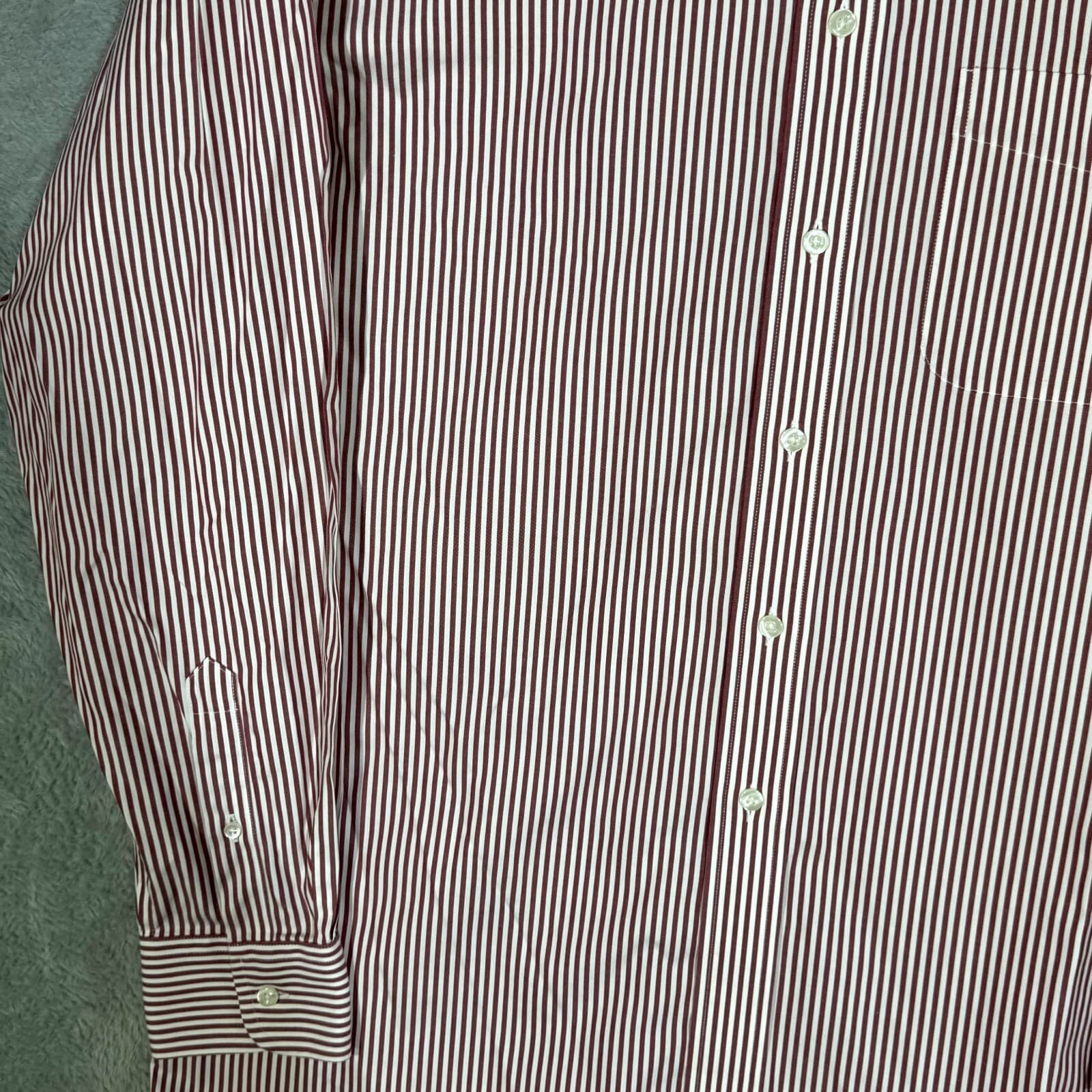 Gold Label Men's Dress Shirt 15.5/35 Red Striped 100% Cotton Career Formal - Thumbnail 3