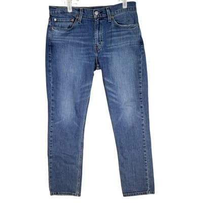 Levis 511 Jeans Mens 32x30 Blue Slim Fit Stretch Denim Whiskered Distressed - Image 1