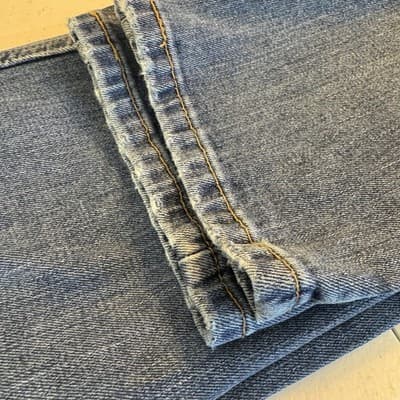 Levis 511 Jeans Mens 32x30 Blue Slim Fit Stretch Denim Whiskered Distressed - Thumbnail 9