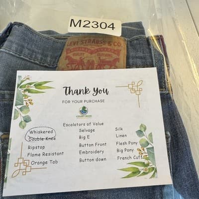 Levis 511 Jeans Mens 32x30 Blue Slim Fit Stretch Denim Whiskered Distressed - Thumbnail 10