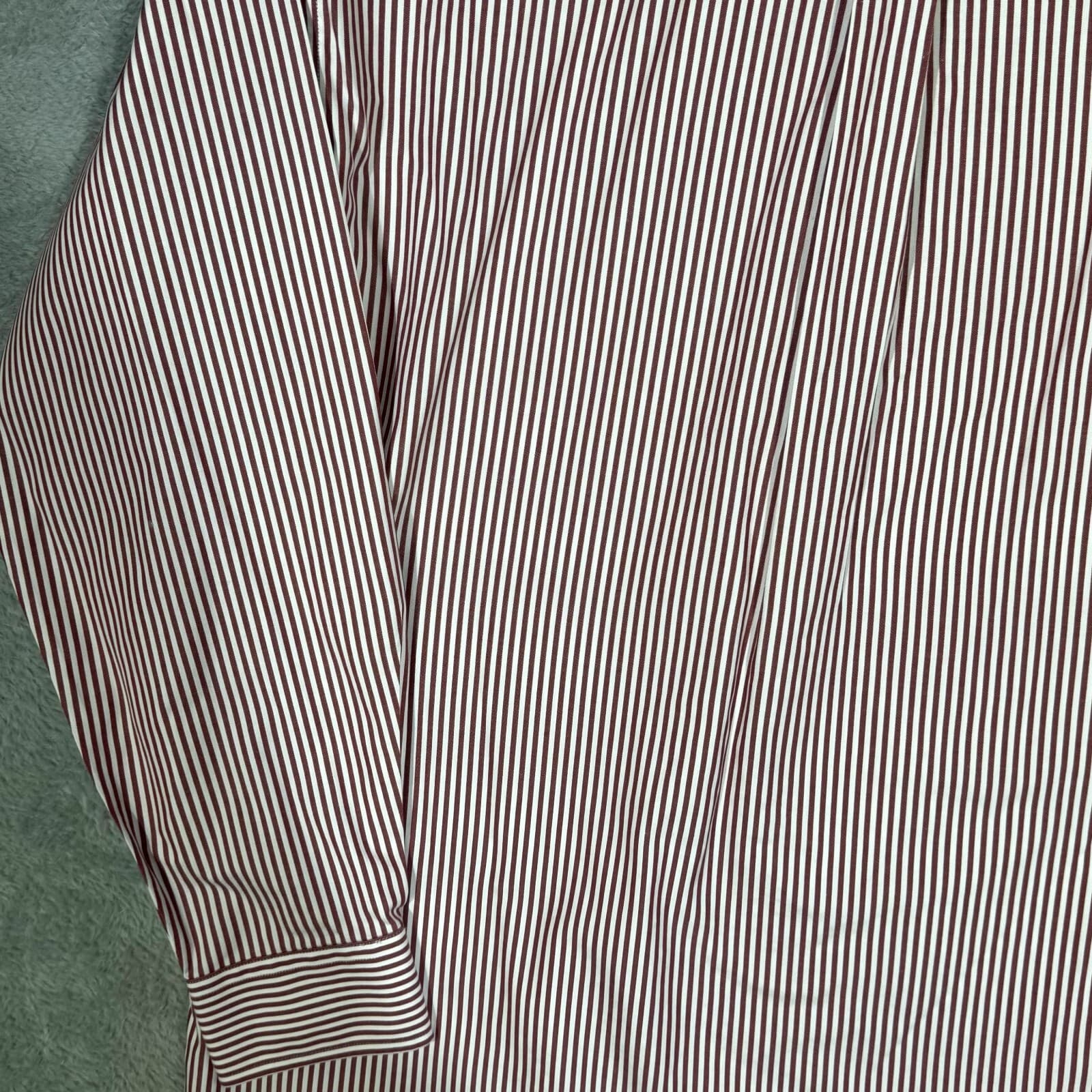 Gold Label Men's Dress Shirt 15.5/35 Red Striped 100% Cotton Career Formal - Thumbnail 10