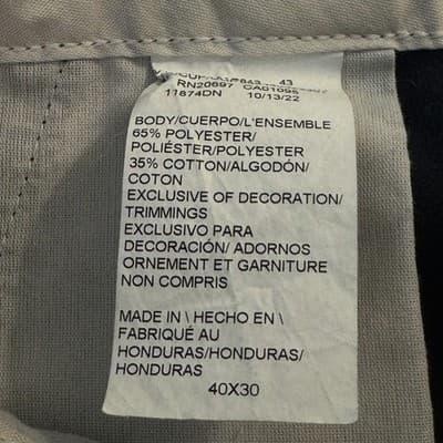 Dickies 874 Pants Mens 40x30 Navy Blue Original Fit Workwear Poly Cotton Uniform - Thumbnail 4