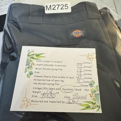 Dickies 874 Pants Mens 40x30 Navy Blue Original Fit Workwear Poly Cotton Uniform - Thumbnail 7