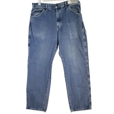 Dickies Carpenter Jeans Mens 34x30 Blue Denim Workwear Relaxed Fit Utility Pants - Image 1