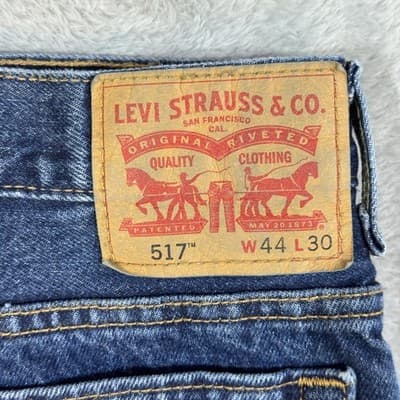 Levis 517 Jeans Mens 44x30 Blue Denim Bootcut Straight Leg 100% Cotton - Thumbnail 3