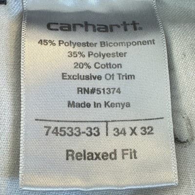 Carhartt Pants Mens 34x32 Gray Relaxed Fit Ripstop Workwear Utility Zip Pocket - Thumbnail 8