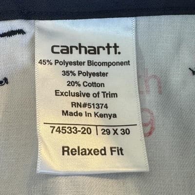 Carhartt Ripstop Pants Mens 29x30 Navy Relaxed Fit Utility Workwear Pockets Zip - Thumbnail 6