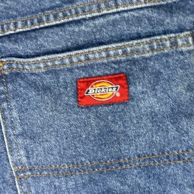 Dickies Jeans Mens 34x32 Blue Denim Straight Leg Classic Workwear Pants Good - Thumbnail 3