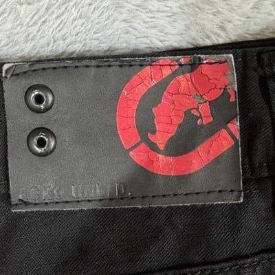 Ecko Unltd Shorts Mens 36 Black Rawthentic Denim Cotton Casual Relaxed Fit - Thumbnail 4