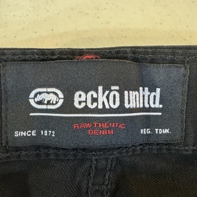 Ecko Unltd Shorts Mens 36 Black Rawthentic Denim Cotton Casual Relaxed Fit - Thumbnail 5