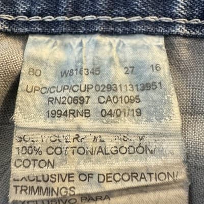 Dickies Carpenter Jeans Mens 34x30 Blue Denim Workwear Relaxed Fit Utility Pants - Thumbnail 6