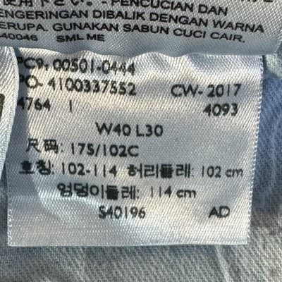 Levis 501 Jeans Mens 40x30 Blue Distressed Button Fly Whiskered Denim Pants - Thumbnail 10