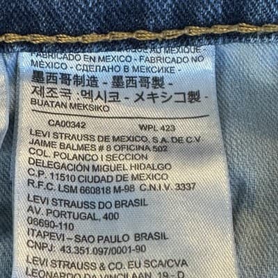 Levis 505 Jeans Mens 36x34 Blue Denim Straight Leg Medium Wash Stretch Pants - Thumbnail 4