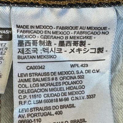 Levis 501 Jeans Mens 40x30 Blue Distressed Button Fly Whiskered Denim Pants - Thumbnail 7