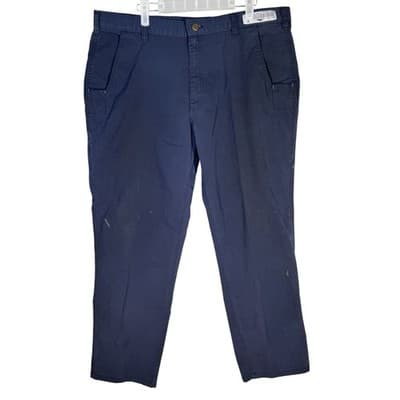 Carhartt Pants Mens 38x29 Navy Relaxed Fit Workwear Utility Pockets Distressed - Image 1