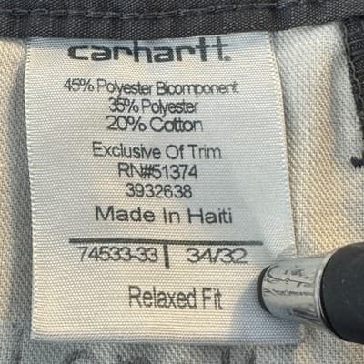 Carhartt Pants Mens 34x30 Gray Ripstop Relaxed Fit Workwear Utility Distressed - Thumbnail 9