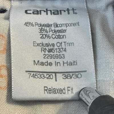 Carhartt Pants Mens 38x29 Navy Relaxed Fit Workwear Utility Pockets Distressed - Thumbnail 9