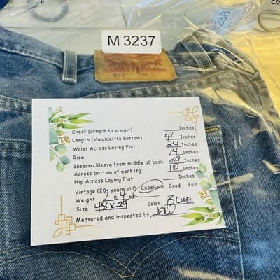 Levis 550 Jeans Mens 48x29 Blue Medium Wash Relaxed Tapered Denim Mid Rise - Thumbnail 9