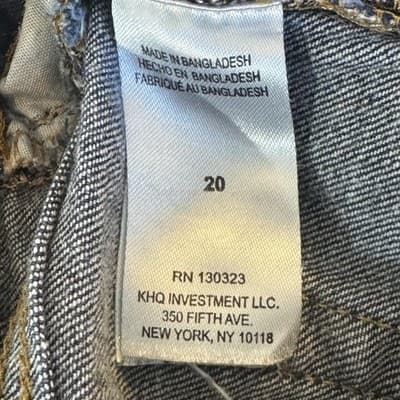 Lucky Brand Jeans Womens 20 Blue Authentic Skinny Stretch Denim Whiskered Plus - Thumbnail 6