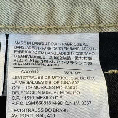 Levis 513 Jeans Mens 34x34 Beige Light Wash Slim Tapered Denim Mid Rise - Thumbnail 4