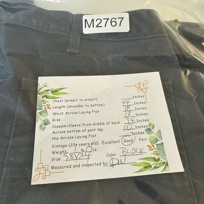 Carhartt Pants Mens 36x34 Black B11 Washed Duck Work Dungaree Carpenter Canvas - Thumbnail 9