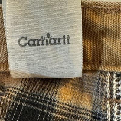 Carhartt Pants Mens 44x32 Brown Flannel Lined Duck Dungaree Work B111 Carpenter - Thumbnail 8