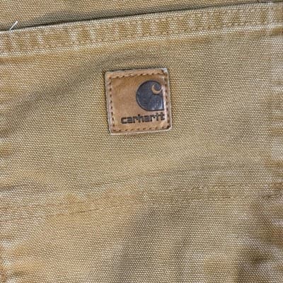 Carhartt Pants Mens 44x32 Brown Flannel Lined Duck Dungaree Work B111 Carpenter - Thumbnail 4