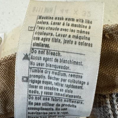 Carhartt Pants Mens 44x32 Brown Flannel Lined Duck Dungaree Work B111 Carpenter - Thumbnail 6