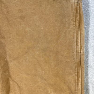 Carhartt Pants Mens 44x32 Brown Flannel Lined Duck Dungaree Work B111 Carpenter - Thumbnail 3