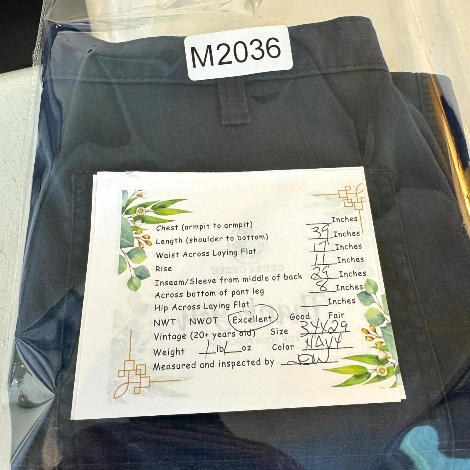 Carhartt Mens Workwear Pants 34 X 29 Navy Mid-Rise Relaxed Fit Straight M2036 - Thumbnail 8